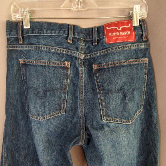 Kimes Ranch Jeans Mens 31x40 Blue Dillon Distressed Western - Picture 9 of 10